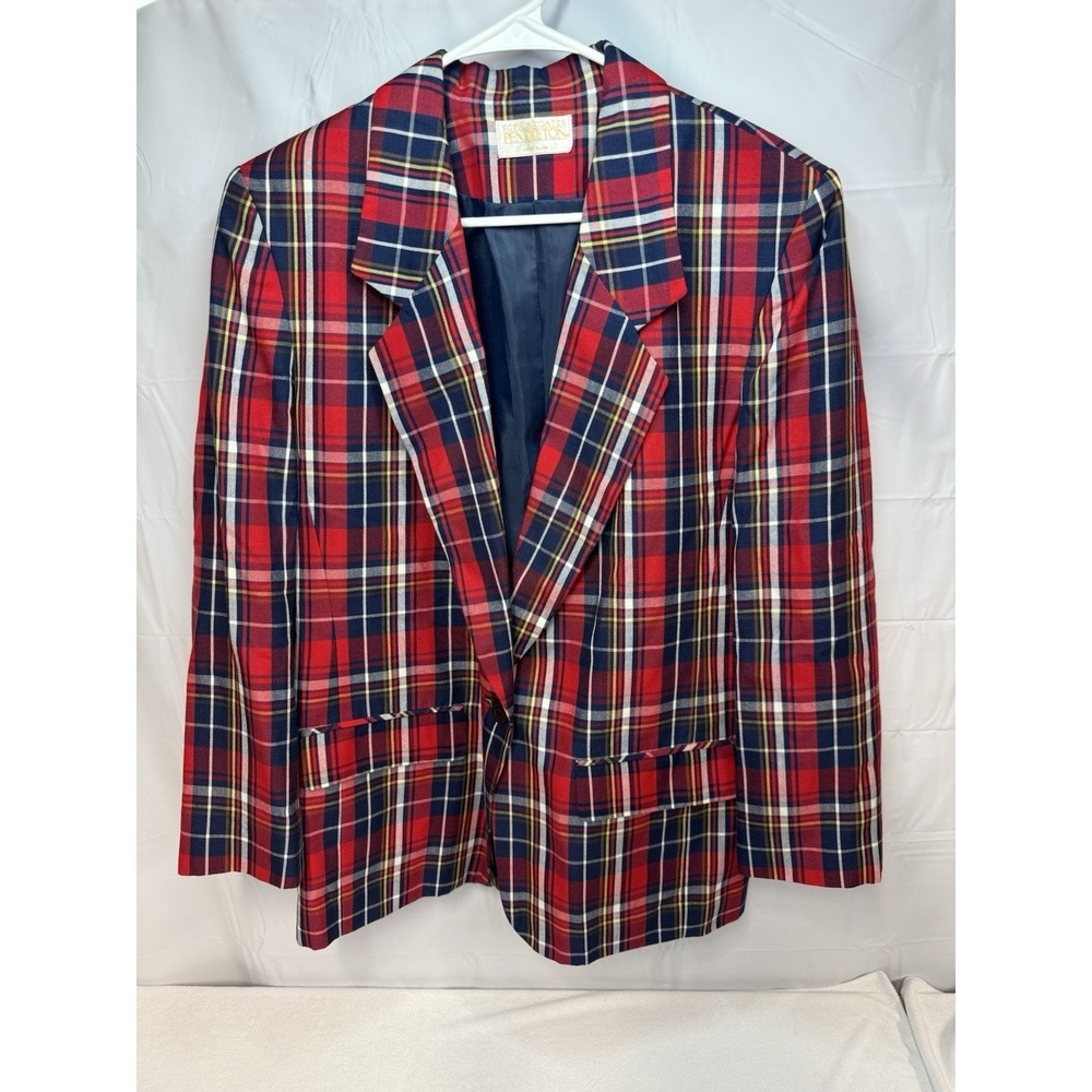 Pendleton Sophisticate Blazer Women 10 VTG 80s 90s Plaid Tartan Academia Preppy